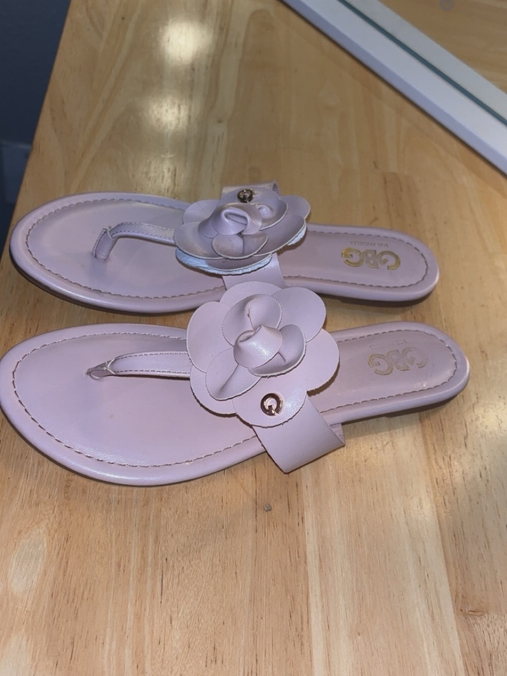 GBG Los Angeles Blush Floral Thong Sandals
